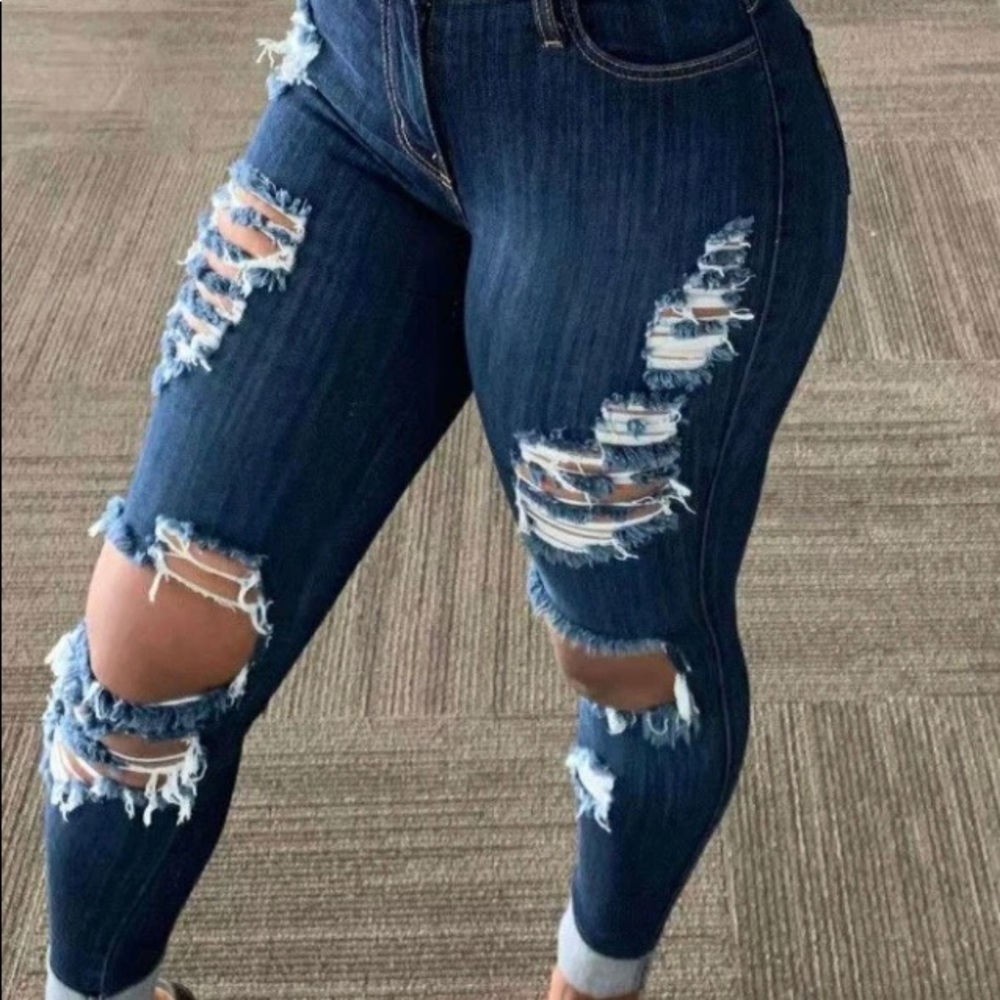 Distressed jeans